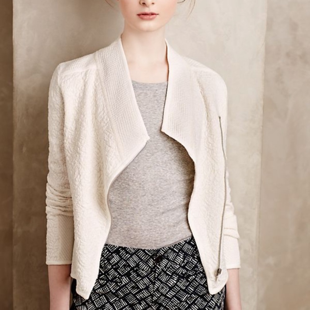 Moth Birte sweater textured moto jacket
